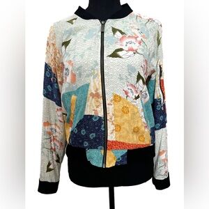 Sanctuary patchwork print bomber Jacket size small